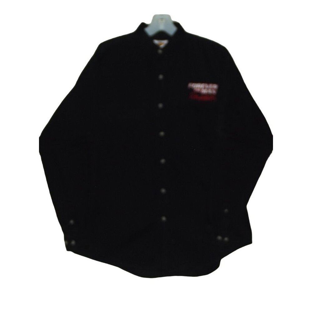 Dale Earnhardt Shirt Mens Large NASCAR Button Black Long Convertible Sleeves